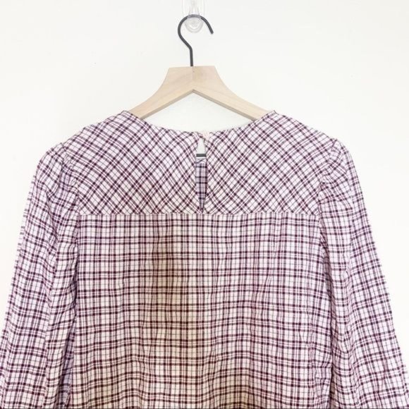 NEW Treasure & Bond Pink Hush Wicklow Plaid Check 3/4 Sleeve Top XS - Picture 7 of 11